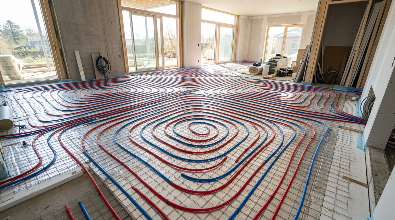 Underfloor heating in new build