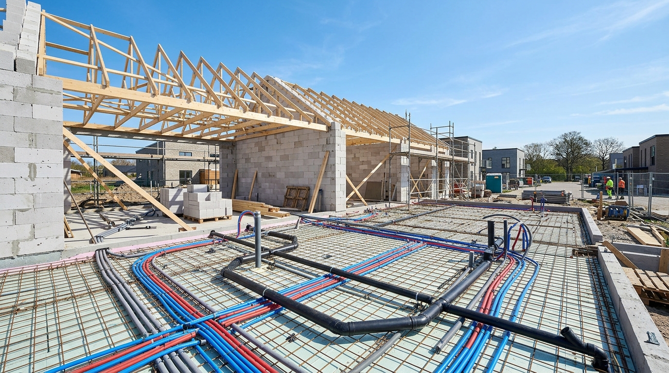 Plumbing in all types of new construction